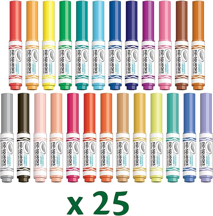 Crayola Pip-Squeaks Washable Marker Set (65ct), Essential Easter Basket Stuffers, Coloring Set, Drawing Art Supplies for Kids, Spring Craft Kit, Travel Activity, Gifts for Kids