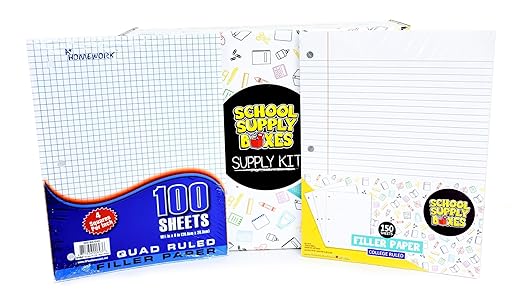 School Supply Boxes | STEM Class Pallet (180 Boxes) | Back to School Essentials Kit for Students & Teachers | Includes a Calculator, Graph Ruled Filler Paper, a Protractor, & More