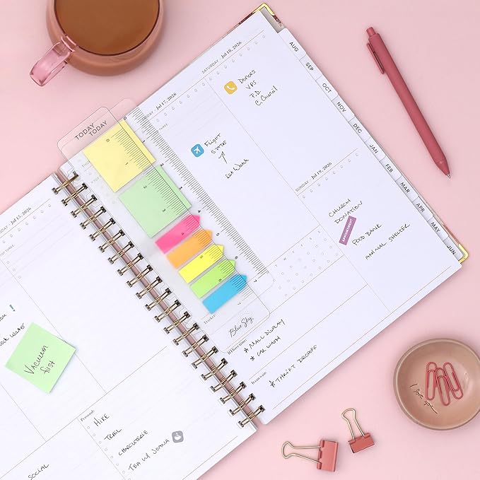 Blue Sky 15 Month 2026-2027 Weekly and Monthly Academic Year Planner Calendar, April 2026 - June 2027, 8.5" x 11", Hard Cover, Wirebound, Laminated Tabs, Storage Pocket, Includes Snap-in Ruler w/Sticky Notes & Sticker Sheet, Henri