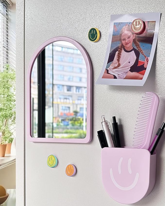 10 pcs - Locker Accessories, Locker Decorations Including Mirrors, whiteboards, Magnets and organizing Supplies. Ideal for Back-to-School Essentials and The Office (10 Pcs - Purple)