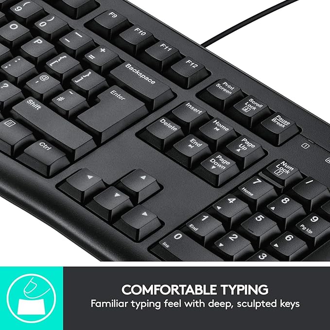 Logitech MK120 Wired USB Keyboard Mouse Desktop Combo