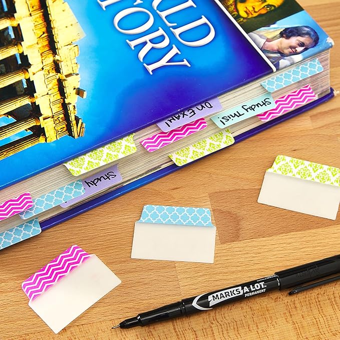 Avery Multiuse Ultra Tabs, 2" x 1.5", 2-Side Writable, Assorted Designs, 24 Repositionable Tabs (74774)