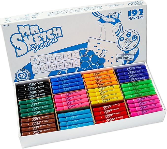 Mr. Sketch® Scented Markers, Class Pack, Assorted Colors, Pack Of 192