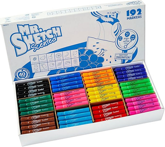 Mr. Sketch® Scented Markers, Class Pack, Assorted Colors, Pack Of 192