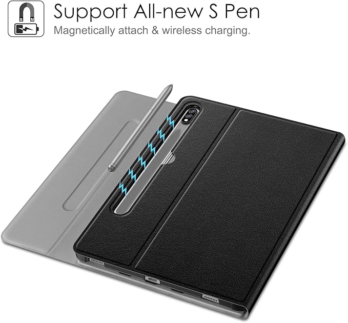 FINTIE Keyboard Case for Samsung Galaxy Tab S8/Tab S7 11 Inch (Model SM-X700/X706/T870/T875/T878) with S Pen Holder, Slim Lightweight Stand Cover w/Detachable Wireless Bluetooth Keyboard, Black