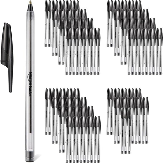 Amazon Basics Ballpoint Pens, Medium Point 1.0mm, Black Ink, 144-Pack