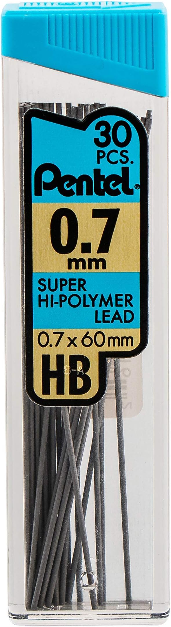 Pentel Super Hi-Polymer Lead Refills Value Pack, (0.5mm and 0.7mm), Fine/Medium Line, HB, Pack of 6, 180 Pieces of Lead (C257BPHB6)
