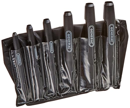 General Tools Hollow Steel Punch Set #1280ST, Set Of 6 - 3/16" To 1/2"