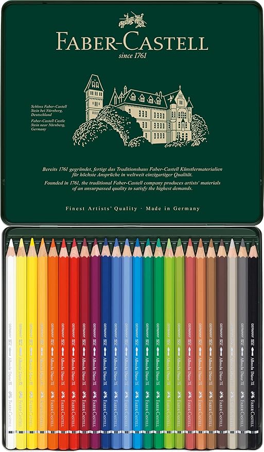 FABER-CASTELL FC117524 Albrecht Durer Artist Watercolor Pencils in A Tin (24 Pack), Assorted