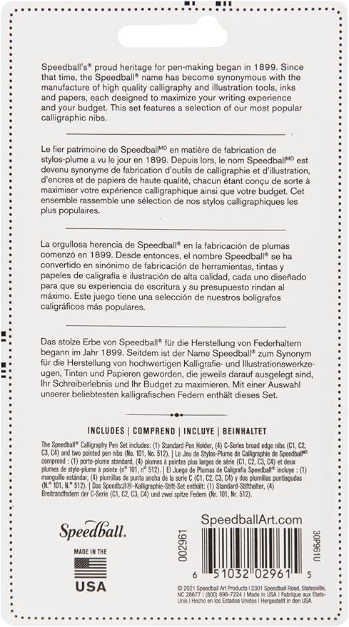Speedball Basic Calligraphy Set, Set of 7