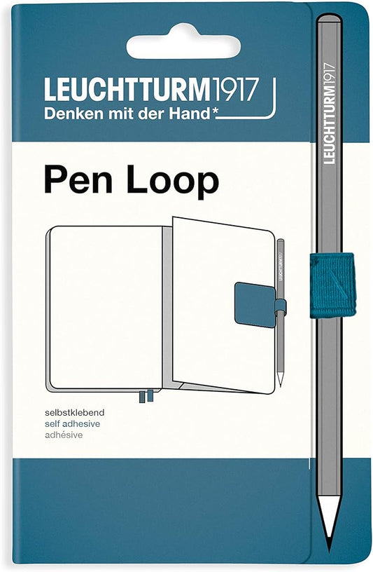 LEUCHTTURM1917 Self Adhesive Pen Loop Elastic Pen Holder (Stone Blue)