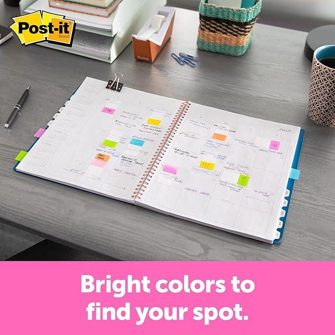 Post-it Flags 684-SHVA, 0.47in Wide, Asstd Colors - 3 Pack