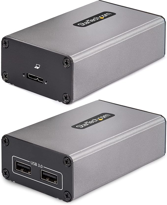 StarTech.com 2-Port USB 3.0 Extender Over OM3 Multimode Fiber - LC/LC - 2X USB-A Hub - 5Gbps - 350m (1150ft) Range - Durable USB Fiber Optic Extender - Optical USB Extender, TAA