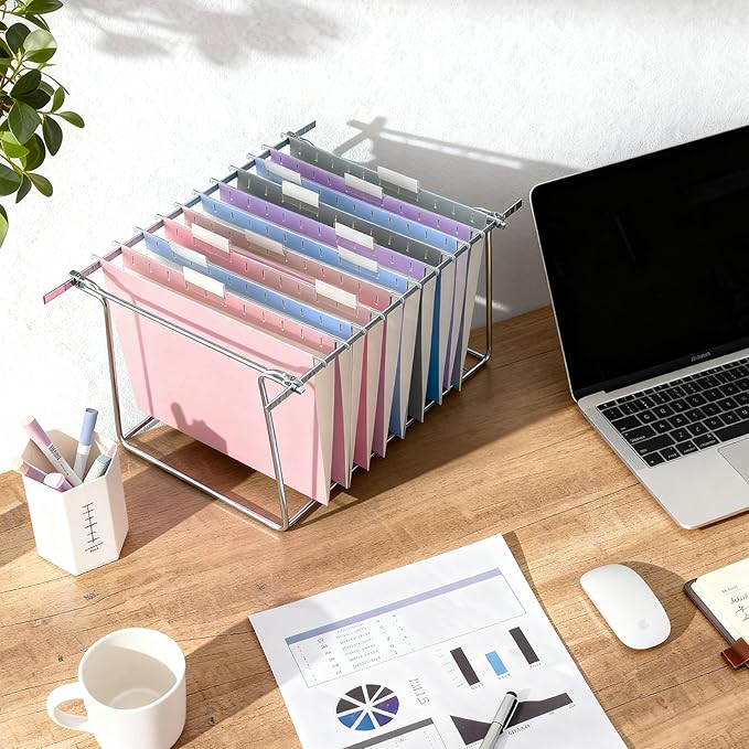 Zzrywuty Hanging File Folders Letter Size, 30-Pack Hanging File Folder with 1/5-Cut Tabs, Pastel File Folders Hanging Organizers for Filing Cabinet, Bulky Files & Medical Charts