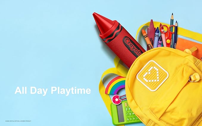 Crayola Kids Crayon Speakers Bluetooth Wireless, Portable Bluetooth Speakers 20W Peak Power HD Sound, Mini Bluetooth Speaker with TWS Pairing BT 5.3, FM Radio Home/Party/Outdoor/Travel