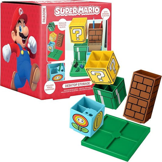 Paladone Super Mario Desktop Organizer - Modular Stationery Holder for Pen and Pencil Storage
