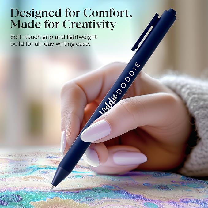 Loddie Doddie Retractable Colored Gel Pens - 18-Pack, 0.7 mm, Coastal Satin Barrel - Smooth-Glide Journaling Pens - Precision Fine Tip Markers - Vibrant Pastel Color Markers