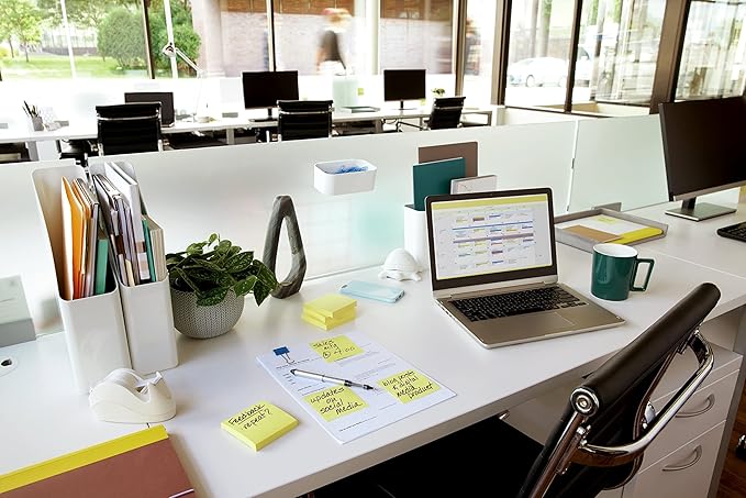 Post-it Notes, 3 in x 3 in, 4 Sticky Notes Pads, 50 Sheets per Pad, The Iconic Canary Yellow Note, School Supplies and Oﬃce Products