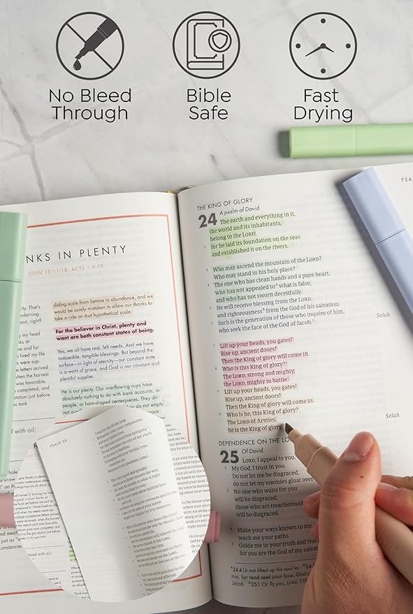 BLIEVE- Aesthetic Highlighters No Bleed Through Assorted Colors, Cute Highlighter For Journaling Office Supplies And Accessories, Bible Highlighters And Pens No Bleed Chisel Tip (EARTHY)