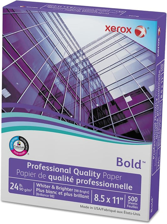 Premium Laser Paper, 98 Brightness, 24lb, 8-1/2 x 11, White, 500 Sheets/Ream