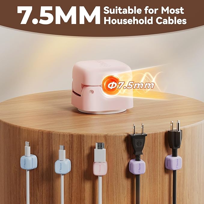 12Pack Rotatable Cord Organizer,Spring Cable Clips Desk Cable Management Cord Holder Adhesive Phone Charger Cord Clips for Home Office Car Wall Nightstand Accessories, Multicolor