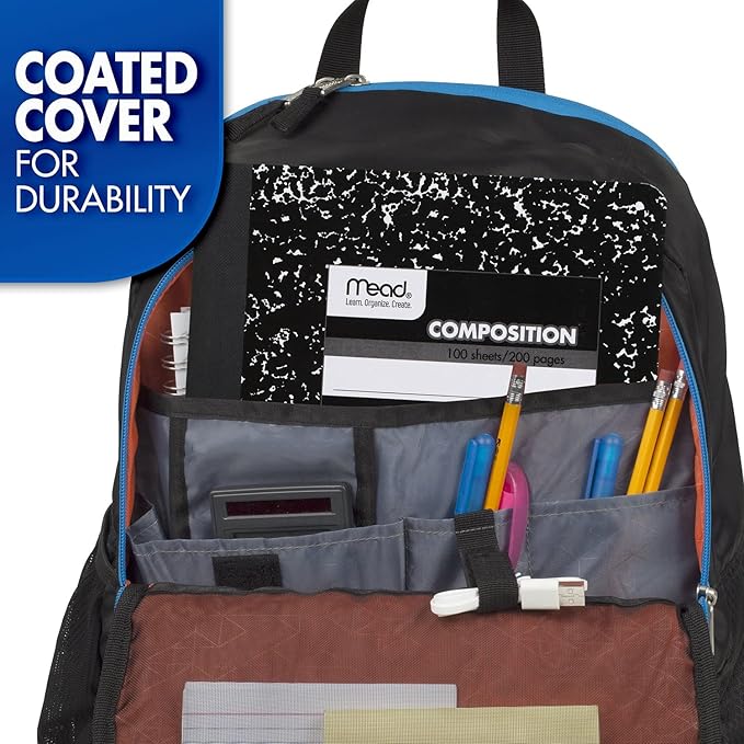 Mead Composition Notebook, 3 Pack, College Ruled Paper, 7-1/2" x 9-3/4", 100 Sheets per Comp Book, Black Marble (38111)