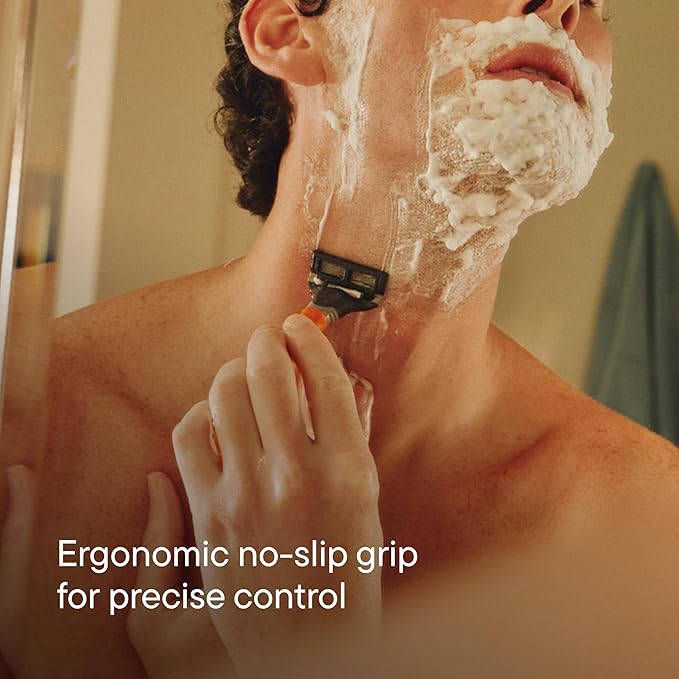 Harry's Original Shaving Kit for Men - Razor Handle, 5 Razor Blade Refills, Foaming Shave Gel, and Travel Blade Cover - German Engineered - Charcoal