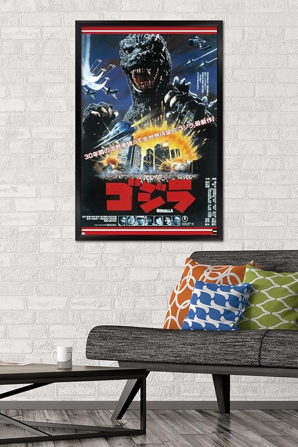 Trends International Godzilla - The Return Of Godzilla One Sheet Wall Poster, 34L x 22.4W, Black Framed Version