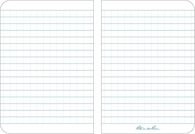 Rite In The Rain Weatherproof Soft Cover Notebook, 3.5" x 5", Yellow Cover, Universal Pattern (No. 374-M)