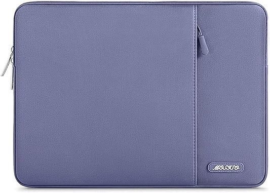 MOSISO Laptop Case 13.3 inch, 13-13.3 inch Laptop Sleeve Compatible with MacBook Air/Pro 13/Pro 14 M5 M4 M3 M2 M1, HP Dell ASUS Lenovo,Polyester Vertical Computer Sleeve Bag with Pocket, Lavender Gray