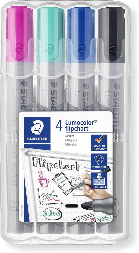 STAEDTLER 356 WP4-1 Lumocolor Flipchart Markers (Pack of 4)
