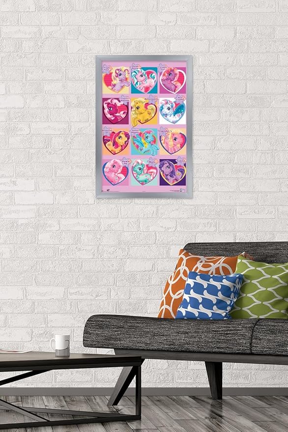 Trends International Hasbro My Little Pony - Chart Wall Poster, 14.725" x 22.375", Silver Framed Version