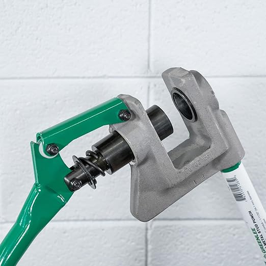 Greenlee 710 1-11/32" Manual Metal Stud Punch Tool with Aluminum Head and Contoured Handle, 1-11/32" Diameter Self-Stripping Stud Puncher