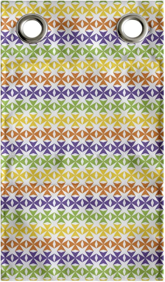 Ambesonne Colorful Hanging Pocket Organizer, Layout of Mini Triangular Motifs Horizontally Aligned, Printed Polyester Storage Bag with Pockets, 9" x 16", Violet Lime Green