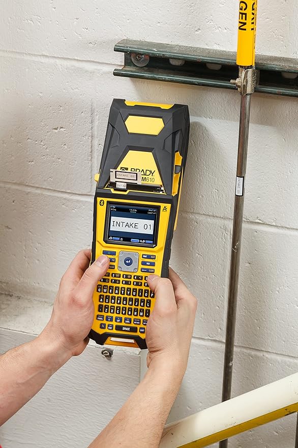 Brady M610 Bluetooth Handheld Label Maker with Hard Case (M610-B-KIT). Durability Meets The widest Range of Data Entry Options. Replaces BMP61-W,Yellow/ Gray