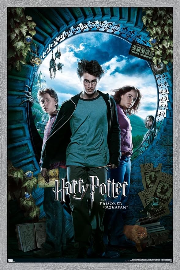 Harry Potter and the Prisoner of Azkaban - Sky One Sheet Wall Poster, 34L" x 22.4W", Gray Framed Version