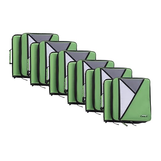 Case-it Universal Zipper Binder | 2-Inch O-Rings, 13-Inch Laptop/Tablet Padded Pocket, 400 Sheet Capacity, Multiple Storage Pockets & Shoulder Strap | School & Office Organizer | LT-007 Canopy Green