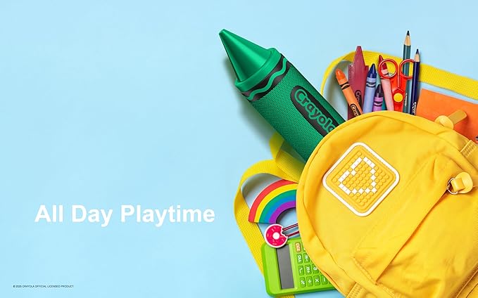 Crayola Kids Crayon Speakers Bluetooth Wireless, Portable Bluetooth Speakers 20W Peak Power HD Sound, Mini Bluetooth Speaker with TWS Pairing BT 5.3, FM Radio Home/Party/Outdoor/Travel