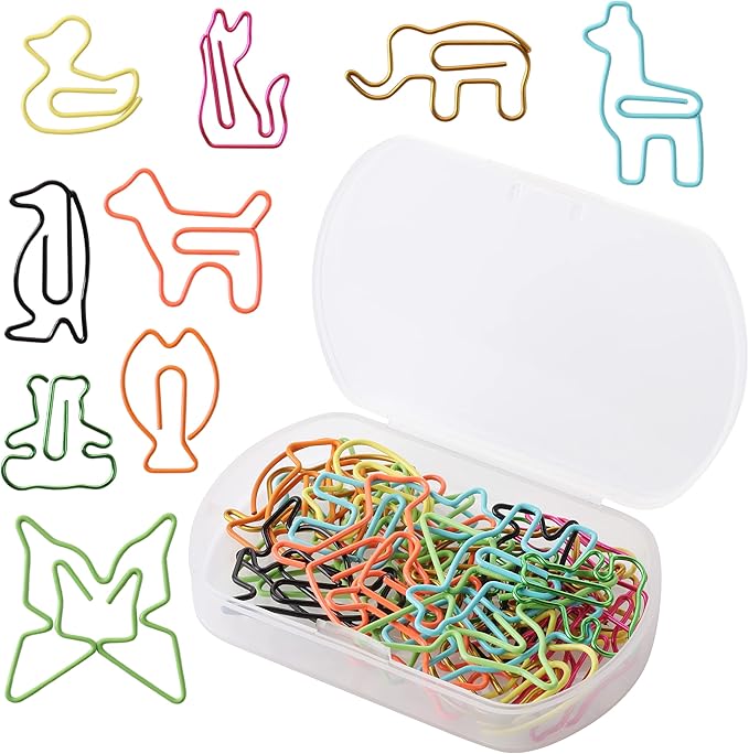 Mr. Pen Animal Shaped Paper Clips - 30 pcs, Assorted Colors, Cute & Fun for Kids