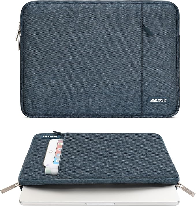 MOSISO Laptop Case 15 inch, 15 inch Laptop Sleeve Compatible with MacBook Air 15 M4 A3241 M3 A3114 M2 A2941 2025 2024 2023,Dell XPS 15,Polyester Vertical Computer Sleeve Bag with Pocket, Haze Blue