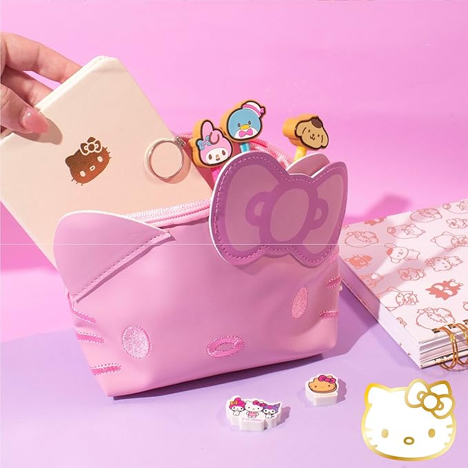 Hello Kitty Magnetic Journal, 100 Sheet Notebook with Magnetic Closure, School Supplies, Kawaii Stationary, Desk Accessories