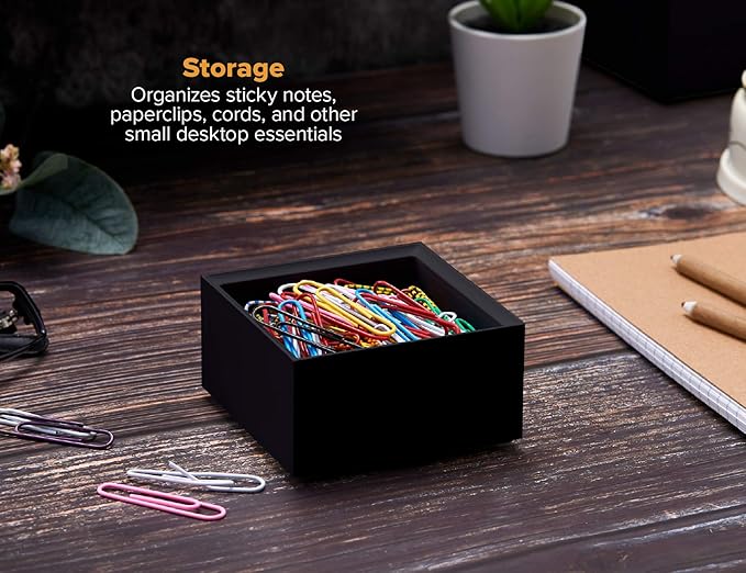 Bostitch Office Konnect Desk Organizer Accessory Tray, Stacks for Desktop Storage, Black (Pack of 6)