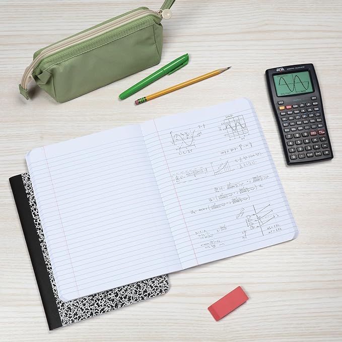 Oxford Composition Notebooks, 9-3/4 x 7-1/2 Inch School Journals, College Ruled Paper, Black Marble Covers, 100 Sheets per Book (1002515) (pack of 24)