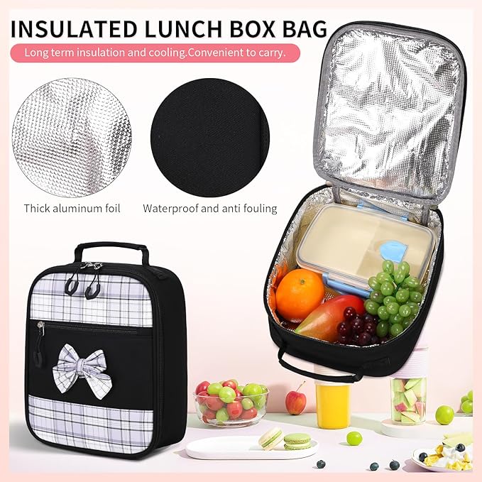Girls Backpack 3pcs School Backpack with Lunch Box Teen Girl Backpack Set Cute Kids School Bag Bookbag for Teen Girls