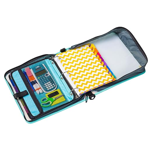 Case-it Iridescent Go Tab Zipper, 2" O-Ring with Removeable 5-Color tabbes, Expanding File Folder and Shoulder Strap and Handle, PS-440-VC-C, Iridescent