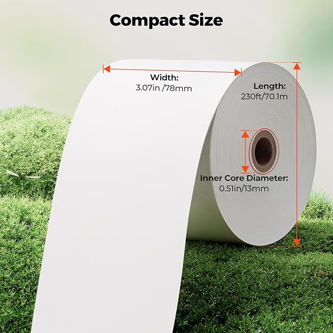 MUNBYN Thermal Paper 3 1/8 x 230ft, 30 Rolls Receipt Paper Work for Star Micronics TSP100 TSP143 Epson 80mm Receipt Printer Square POS Register Credit Card Terminals, Pos Register Paper BPA Free
