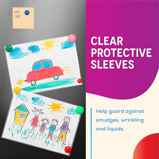 GOLD SEAL No Holes Sheet Protectors, Bulk Pack, Letter Size (8.5 x 11 Inch), Heavyweight Clear View Sheet Protectors, Top Loading, Document Protectors, Artwork Protectors,(100 Pack)