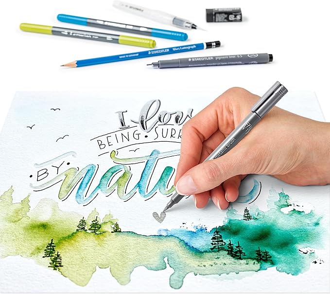 STAEDTLER 61 3001-2 Design Journey Hand Lettering and Watercolour Set - Mixed Set (Pack of 11 Pieces)