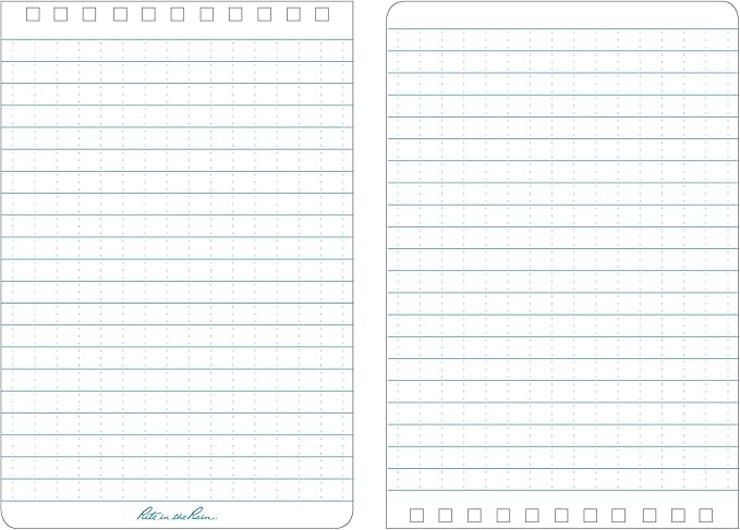 Rite In The Rain Weatherproof Top Spiral Notebook, 4" x 6", Blue Cover, Universal Pattern, 3 Pack (No. 246-3), 6 x 4 x 3.75