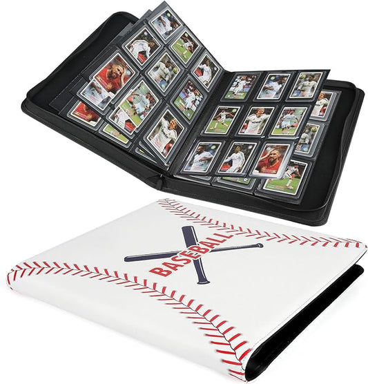 Toploader Binder,Toploader Hard Cases, 9-Pocket Pages Sleeves Hold up 288 Cards.Toploader Card Binder with Sleeves for “3×4” rigid，Card Holder(white)